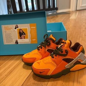 Nike Doernbecher Vibrant Orange and Olive Huarache